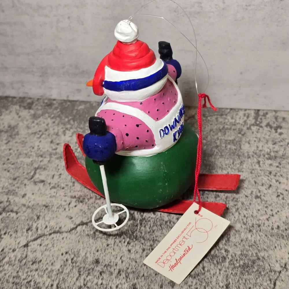 Department 56 Snow Attire DownHill King Snowman Ornament Vintage Snowman